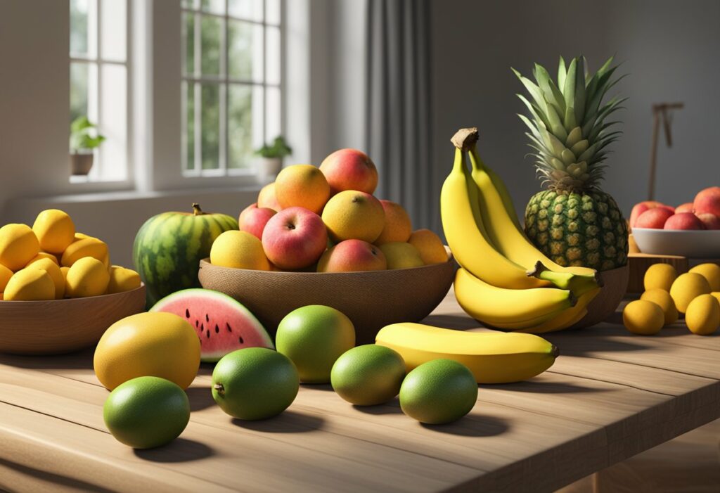 frutas não acidas