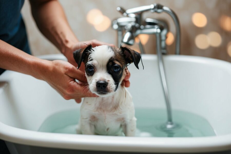 pode dar banho em cachorro filhote