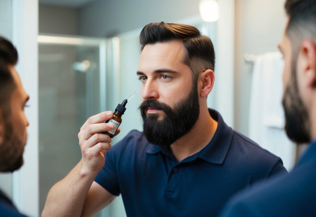 como usar Minoxidil na barba